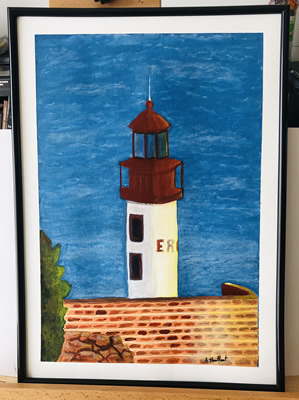 (c) Alexandre Brillant - peinture acrylique - phare d'érquy