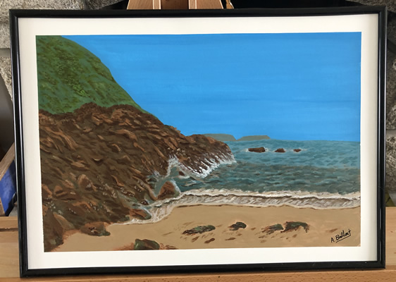 (c) Alexandre Brillant - peinture acrylique - Plage de pordic