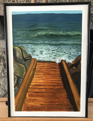 (c) Alexandre Brillant - peinture acrylique - Plage des rosaires