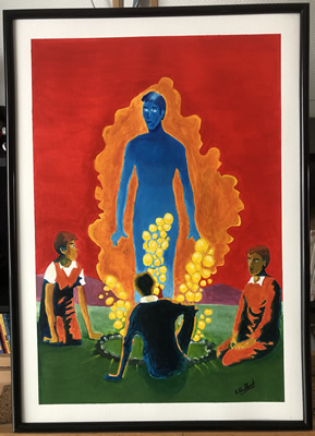 (c) Alexandre Brillant - peinture acrylique - Le voyageur de l'au-delà - philippe ebly