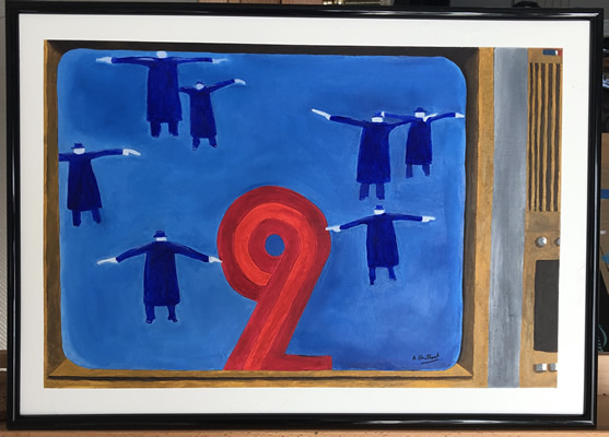 générique antenne 2 - (c) Alexandre Brillant - peinture à l'huile - folon